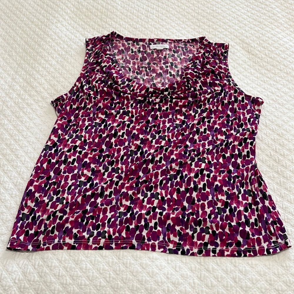 Charter Club Draped Neck Sleeveless Shell - Size Large